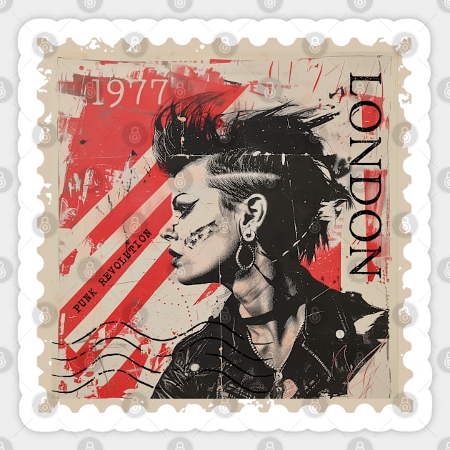 Punk Revolution 1977 London Sticker by Timeless Chaos